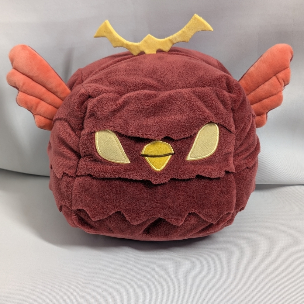 Blox Fruits 8" Plush Owl Creature Pillow - Burgundy with Orange Wings